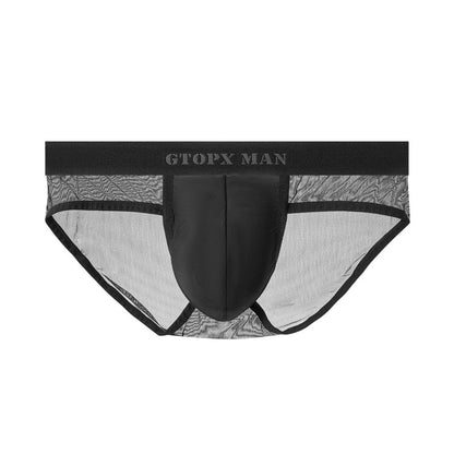 Men's Ice Silk U Convex Sexy Low Waist Panties