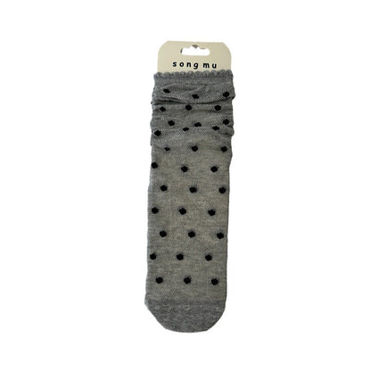 Floral Bow Mesh Mid-Calf Socks