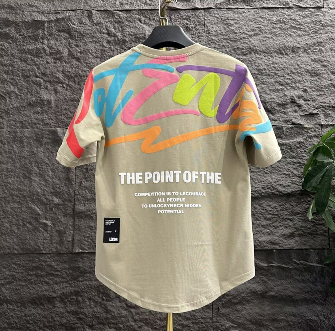 Men's Hip Hop Style Round Neck T-shirt