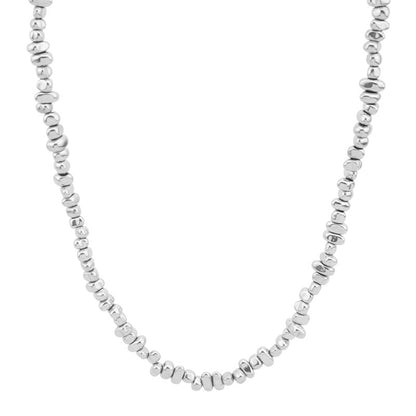 Necklace Titanium Steel Twin Broken Silver Haematite