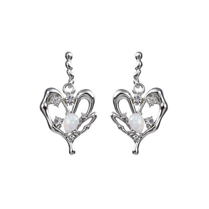 Lava Love Heart Stud Earrings