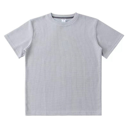 Knitted Short-Sleeved T-Shirt Men’s Loose Solid Color