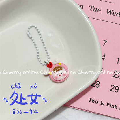 Twelve Constellation Girlish Lanyard Keychain