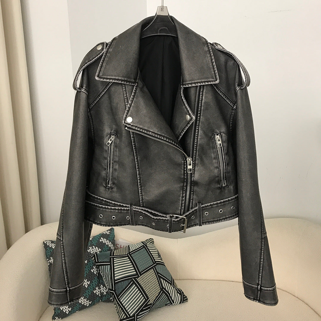 European Style Washed Leather Jacket