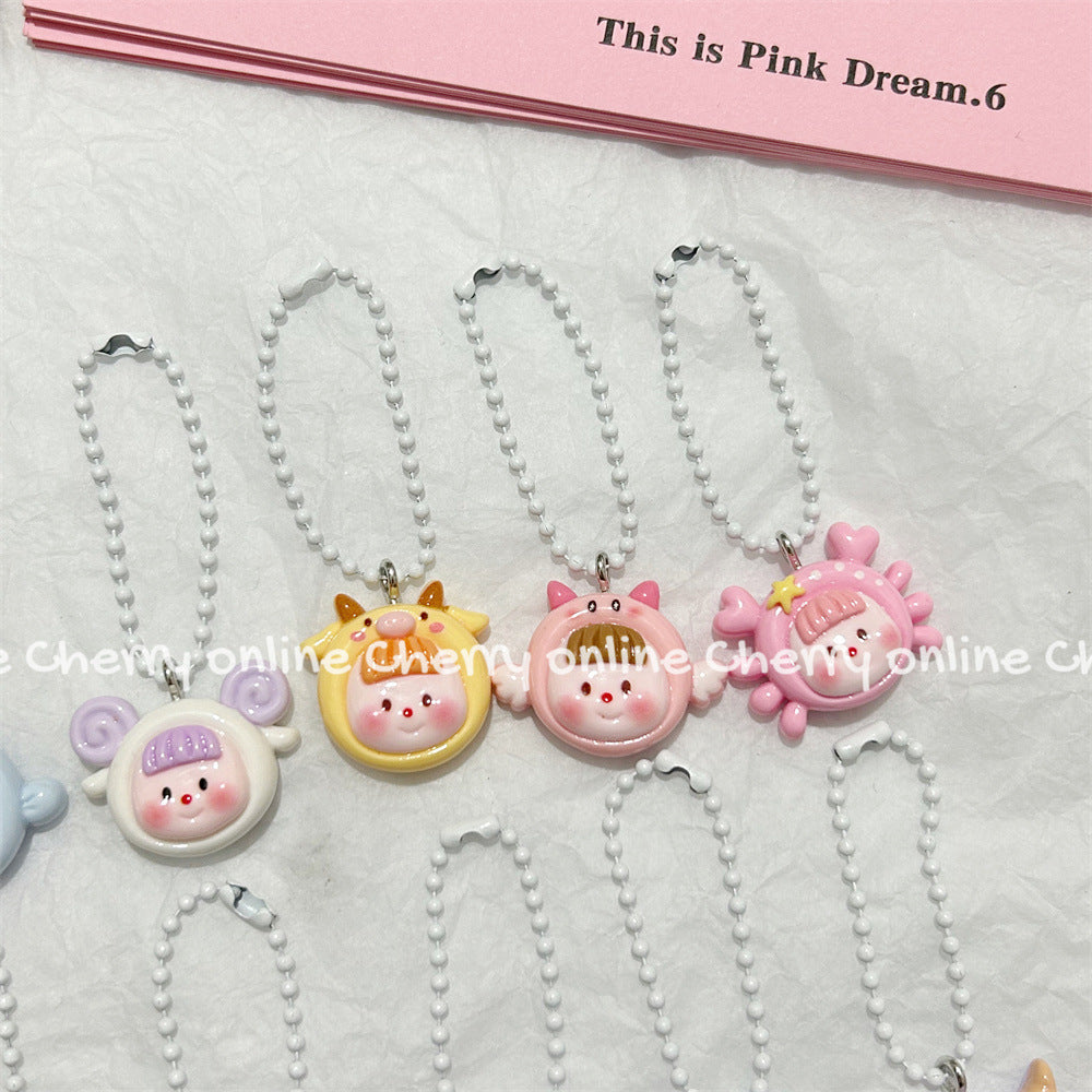 Twelve Constellation Girlish Lanyard Keychain