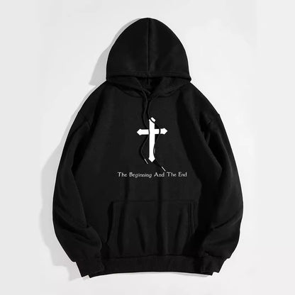 Women's Brushed Hoody Plain Letter Jesus Print