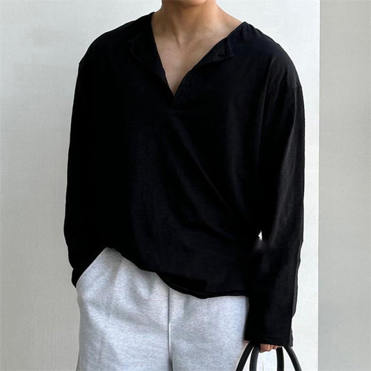 Plus Size Men's Loose Irregular Long Sleeve Shirt