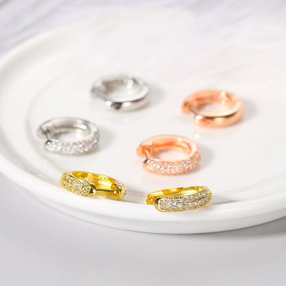 Micro Inlaid Zircon Ear Clip Gold-plated Full Diamond