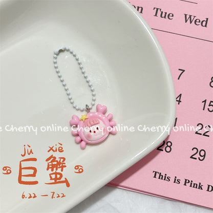 Twelve Constellation Girlish Lanyard Keychain