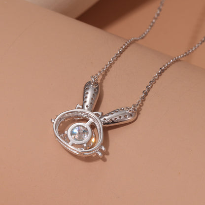 Rabbit Necklace S925 Sterling Silver Female Student Korean Style