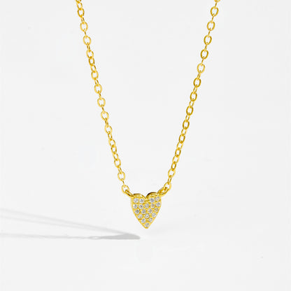 S925 Diamond Heart Pendant Necklace