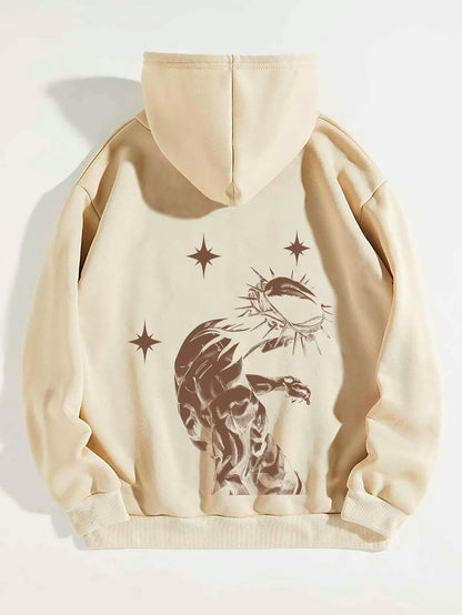 Women's Brushed Hoody Plain Letter Jesus Print