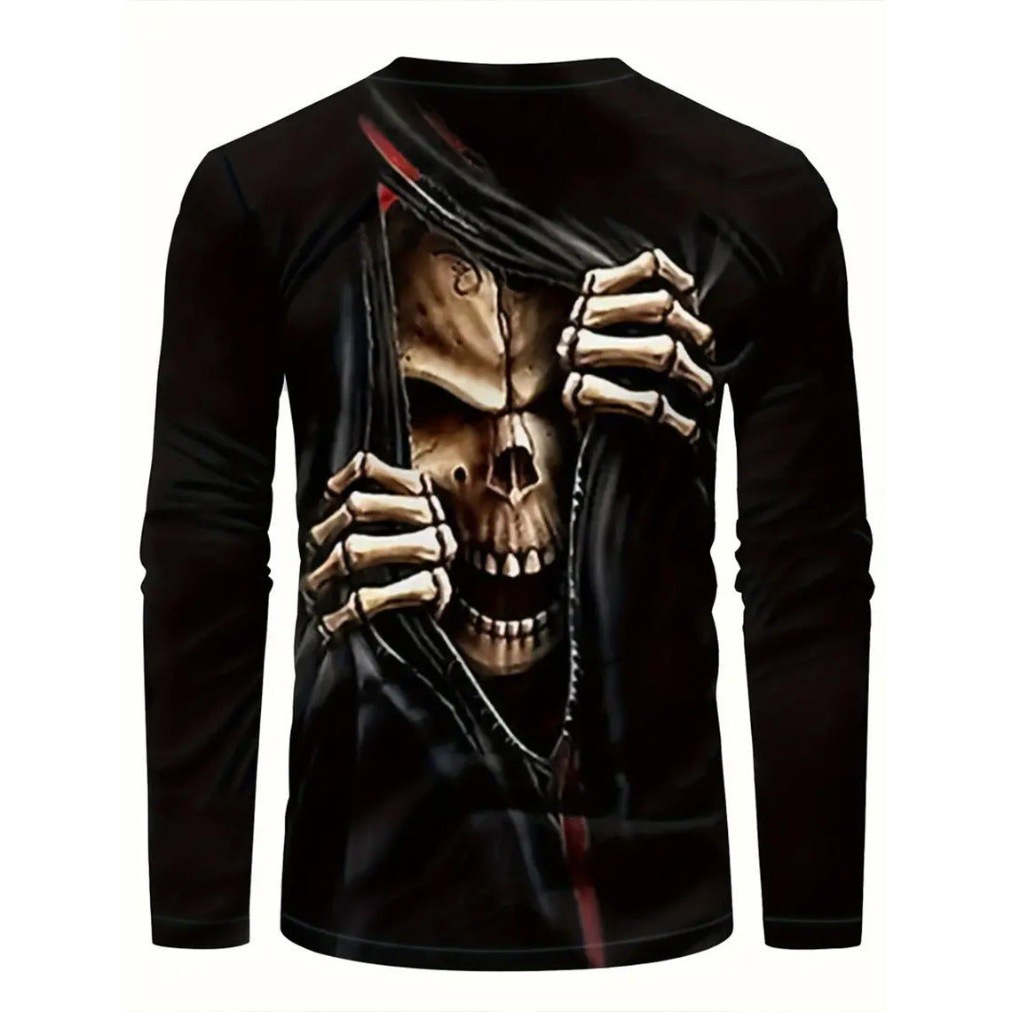 Retro 3D Printed Men's Long Sleeve Hip-hop T-shirt