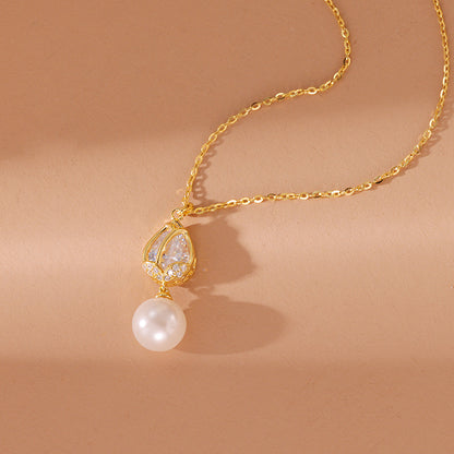 S925 Silver Tulip Pearl Necklace