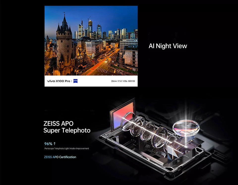 New Original VIVO X100 Pro 5G 6.78 Inches LTPO AMOLED Screen Dimensity 9300 Android 14 Camera 50MP 100W SuperCharge Smartphone