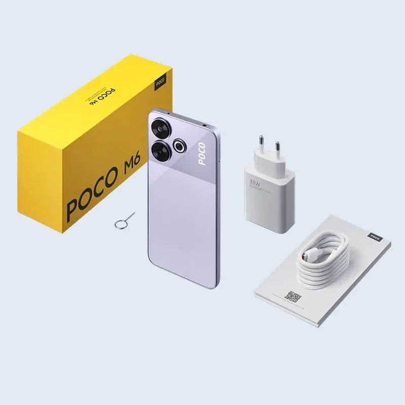 Global Version POCO M6 Smartphone Helio G91-Ultra Processor 5030mAh Large Battery 6.79" 90Hz FHD+ Display 108MP Camera Cellphone