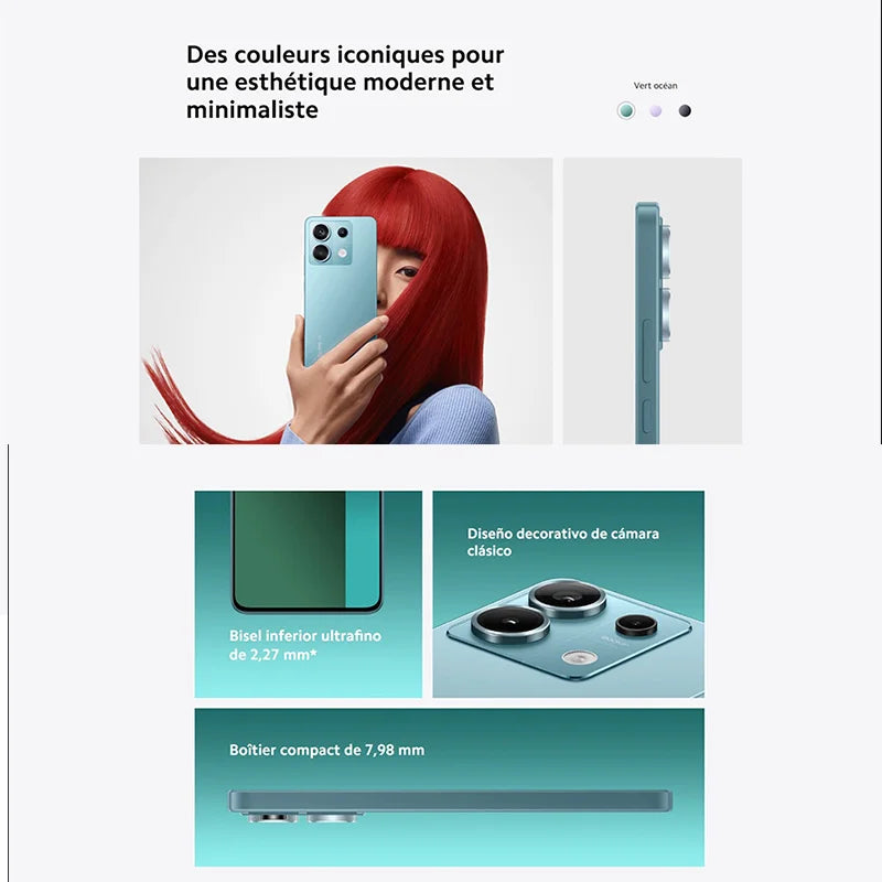 Xiaomi Redmi Note 13 Pro 5G,Smart Phones,NFC,6.67" 1.5K AMOLED display,120Hz,200MP Camera,67W Charger,5100mAh Battery,Global Version