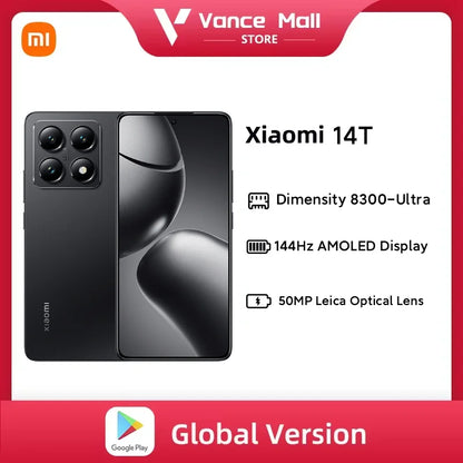 Global Version Xiaomi 14T 5G 6.67" AMOLED Display 256GB 512GB MTK Dimensity 8300-Ultra 144Hz 50MP Leica Camera 67W HyperCharge