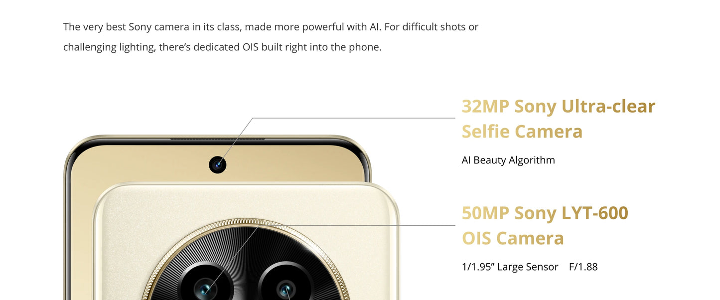 Global Version realme 13 Pro Smartphone Snapdragon 7s Gen 2 5G Chipset Sony LYT-600 OIS Camera 120Hz Curved Display AI Imaging