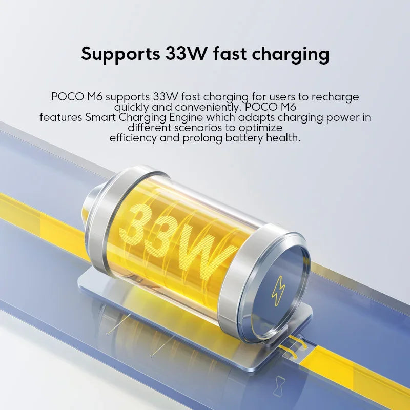 Global Version POCO M6 Smartphone Helio G91-Ultra Processor 5030mAh Large Battery 6.79" 90Hz FHD+ Display 108MP Camera Cellphone