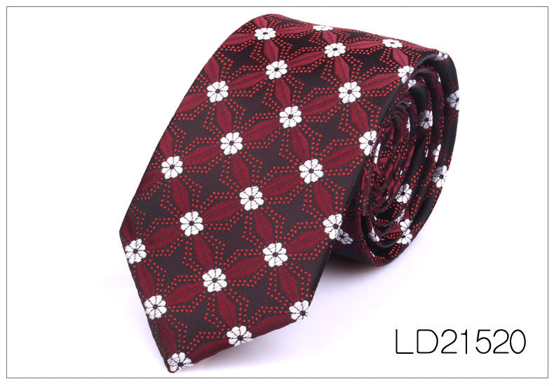 Men's 6cm Flower Graffiti Yarn-dyed Tie