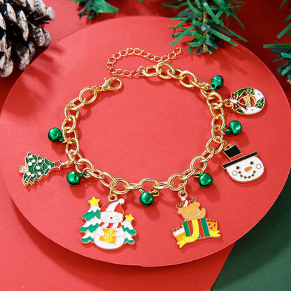 Christmas Bracelet, Santa, Snowflake, Pearl