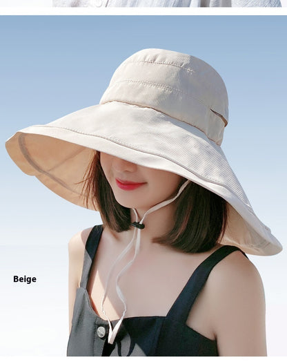 Women's Wide Brim UV Protection Sun Hat with Neck Protection