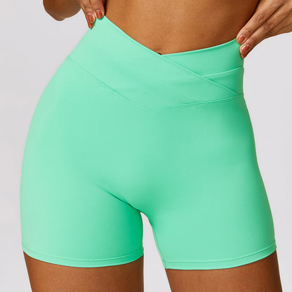 High-Waisted Skinny Hip Raise Yoga Shorts