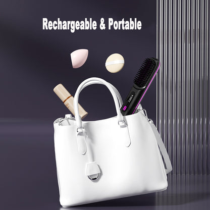 2 In 1 Wireless Hair Straightener USB Charging