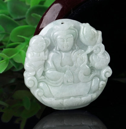 Jade Avalokitesvara Buddha Pendant