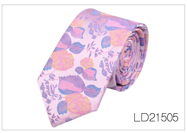 Men's 6cm Flower Graffiti Yarn-dyed Tie