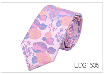 Men's 6cm Flower Graffiti Yarn-dyed Tie