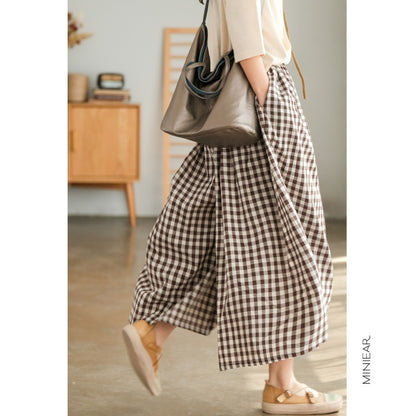 Plus Size Cotton Linen Culottes