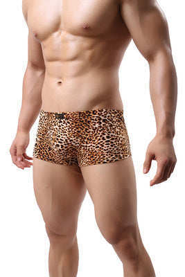 Leopard Print Low Waist Large Size Men's Boxers