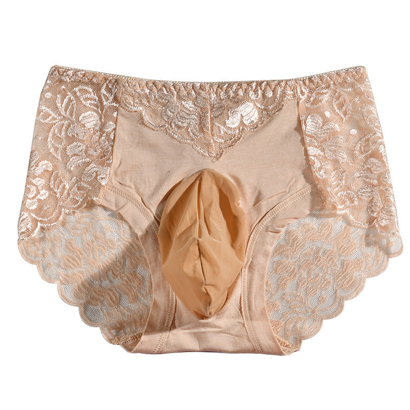 Lace Underwear Back Hollow Bow Design Sexy Triangle Shorts