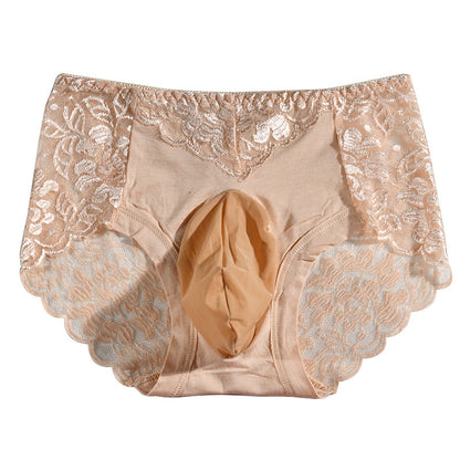 Lace Underwear Back Hollow Bow Design Sexy Triangle Shorts