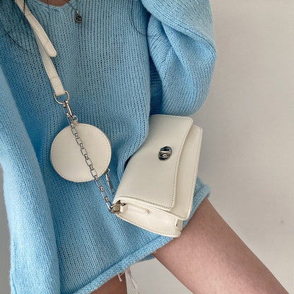 Retro V-neck Slit Pullover Sweater with Lazy Style