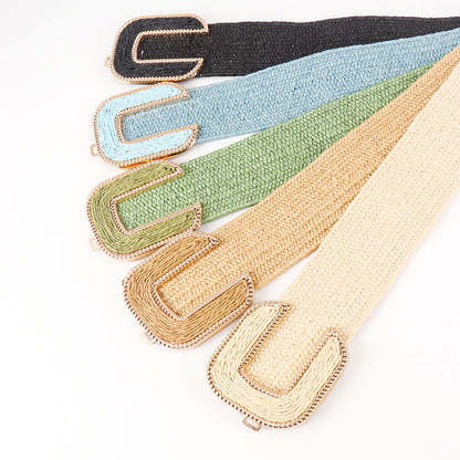 Women's Niche Straw Elastic Waistband