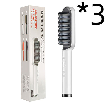 2 In 1 Hair Straightener Hot Comb Curling Brush