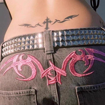 Rivet Belt Punk Bullet Black Belt