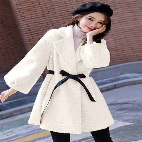 Korean Style Loose Thick Temperament Small Size Woolen Coat