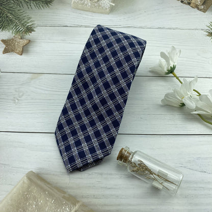 Autumn Winter British Style Knitted Cotton Linen Striped Tie
