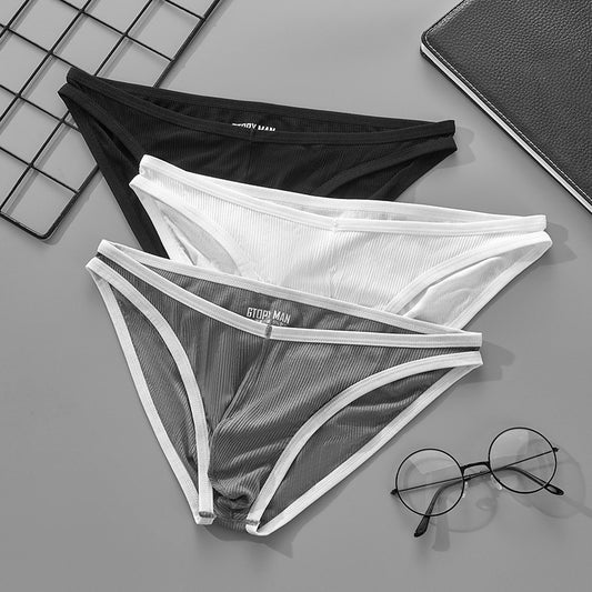 Men's V-shaped Waist U Convex Thread Briefs