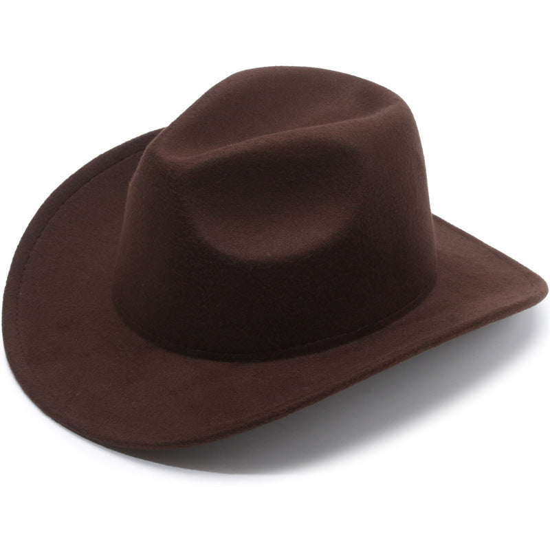 European And American Style Woolen Cowboy Hat Men's Lady Couple Ethnic Style Curling
