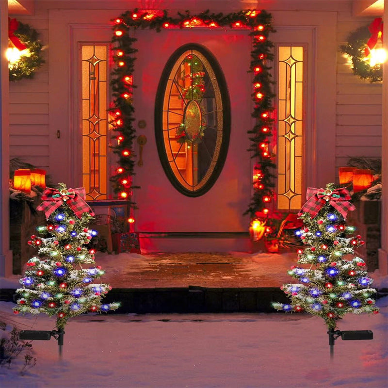 Solar Christmas Tree Yard Stake Pathway Light Decor
