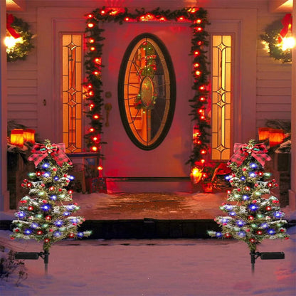 Solar Christmas Tree Yard Stake Pathway Light Decor