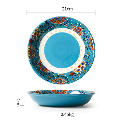 Ceramic Tableware Pastoral Dinner Plate