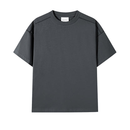 Retro Casual Contrast Color Line T-shirt
