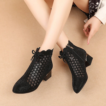 Summer Cutout Mesh Ankle Boots for Women