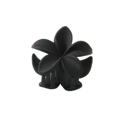 Feather & Red Plastic Flowers Barrettes